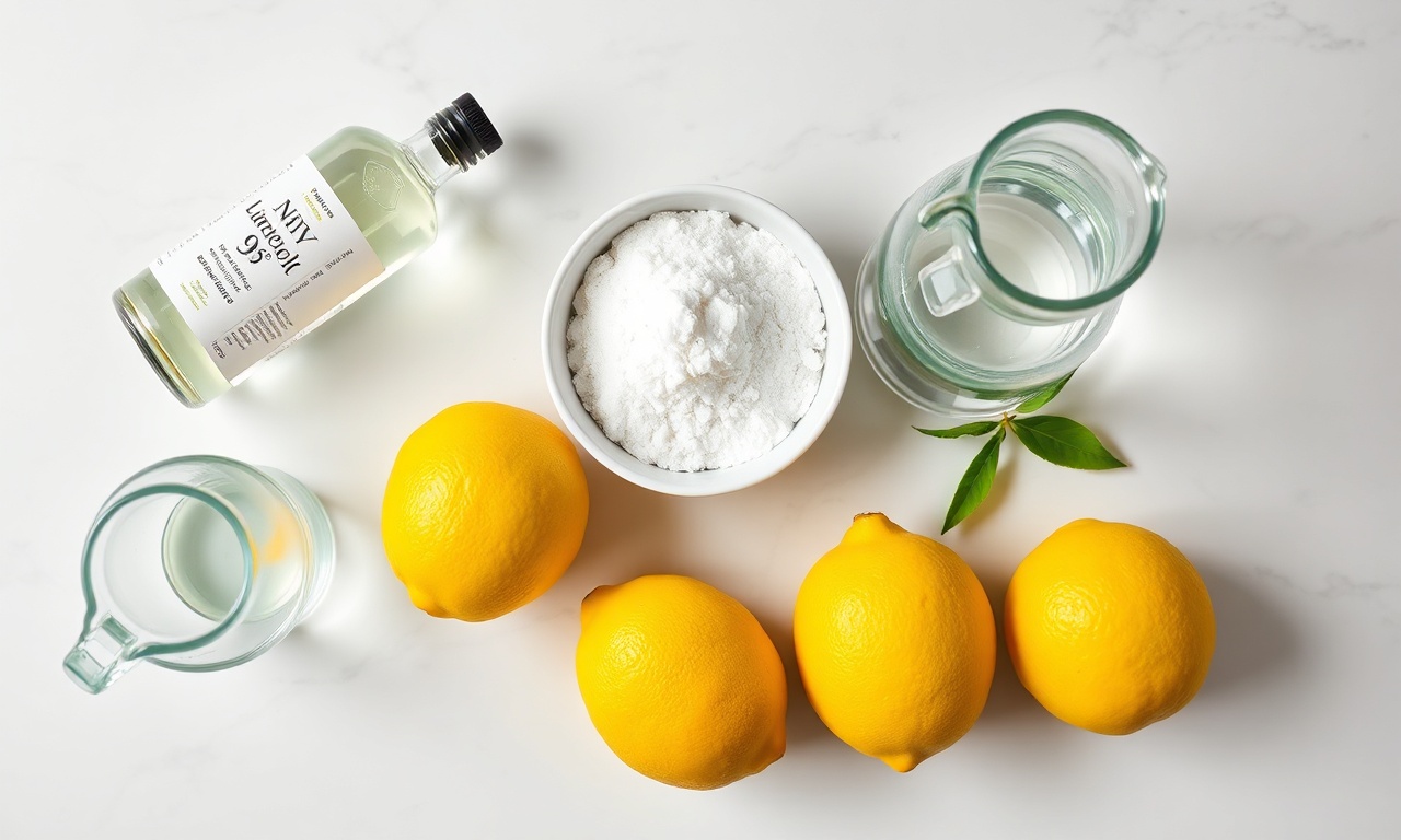 Limoncello Caseiro Original: Receita Italiana Aromática 4 Vista de cima dos ingredientes orgânicos para a receita.