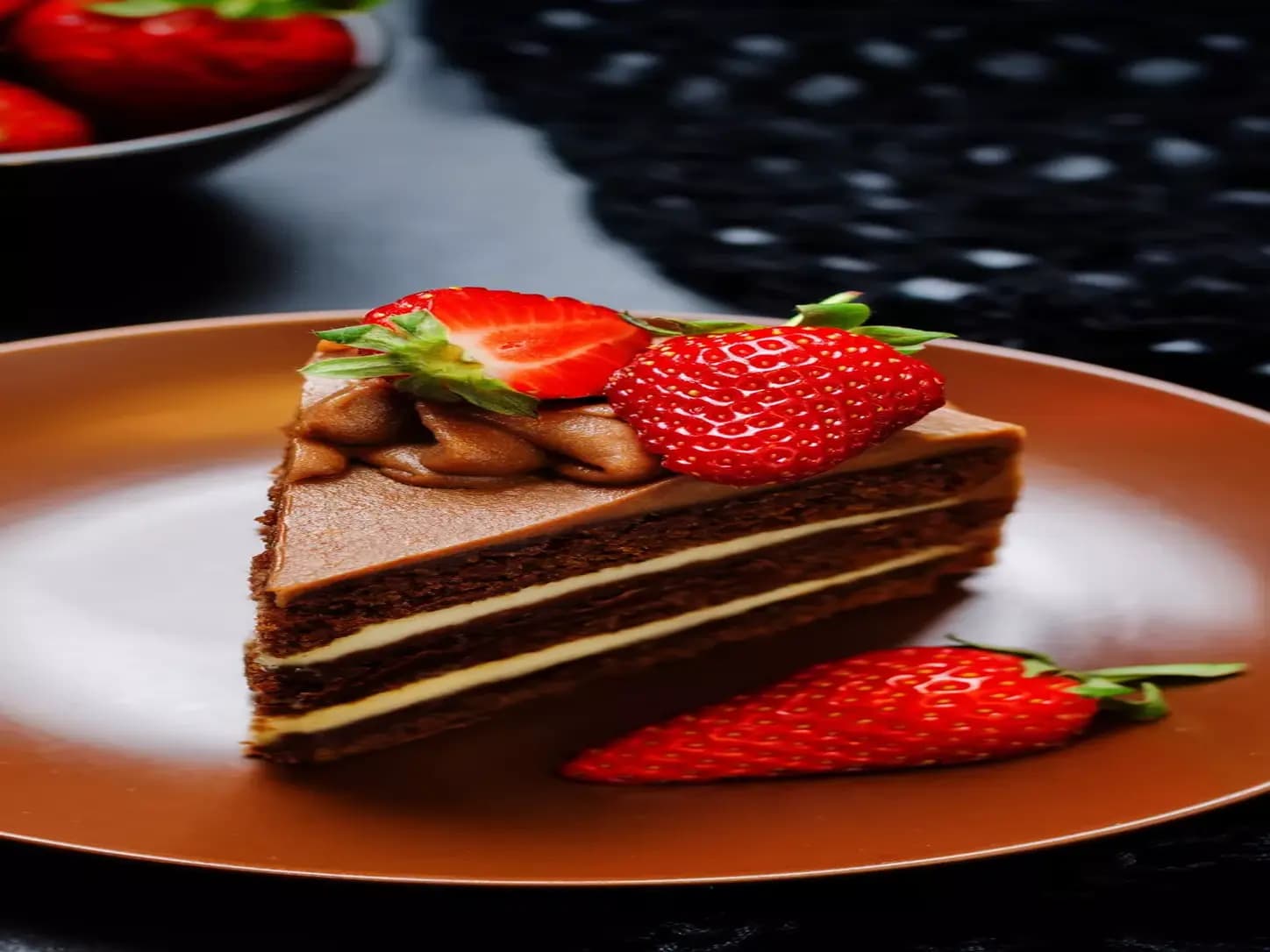 Torta de Chocolate com Morango Gelada: foto do prato pronto