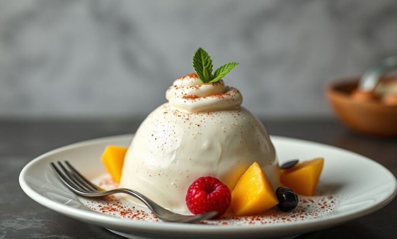 Mousse Sem Leite Condensado: 3 Passos para uma Delícia 40 Mousse aerada de cereja, com textura leve e cor vibrante, servida em taças decoradas com raspas de limão.