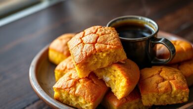Broa De Fubá Tradicional: Macia Por Dentro E Crocante Por Fora 48 Broas de fubá douradas e perfeitas, com a casca craquelada e o interior macio à mostra, prontas para servir.