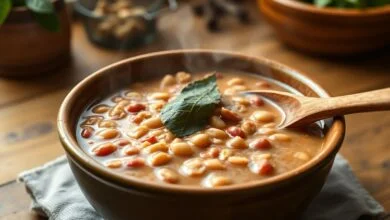 Feijão Caseiro Cremoso: Receita Fácil Com Caldo Grosso 51 Prato de feijão carioca com caldo grosso e temperos frescos