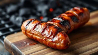 Linguiça Toscano Na Grelha: O Segredo Para Nunca Secar 53 Linguiça toscana dourada e suculenta, recém-tirada da grelha, pronta para servir.