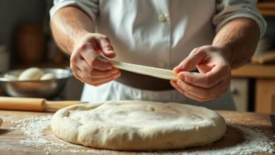 Massa De Pão Dura: Como Salvar E Deixar O Pão Fofinho 42 Close-up da massa sendo esticada até ficar transparente